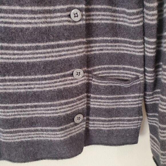Horny Toad button-up Sweater Size Small Wool Blend Striped Gray - Picture 3 of 5